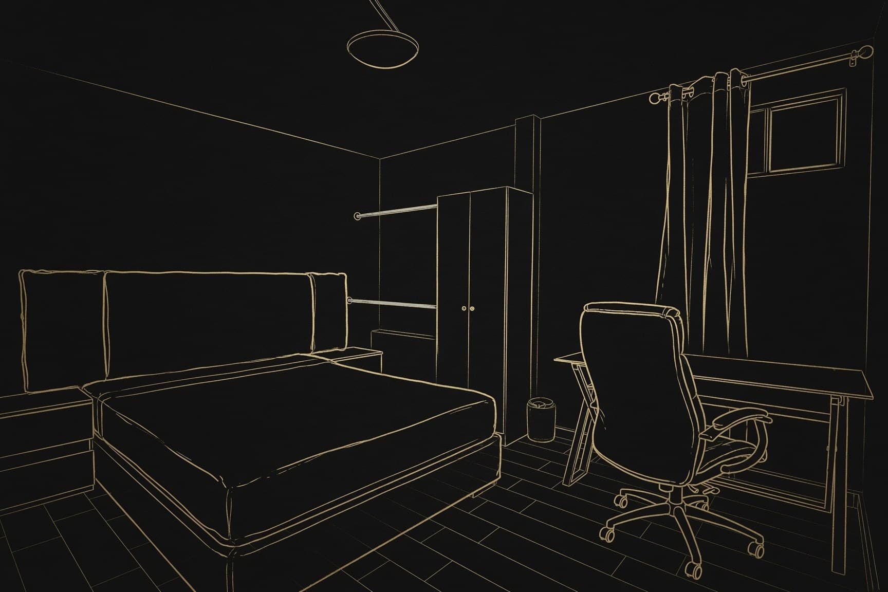 Ilustración de habitación tipo 3, Lomas de las Palmas