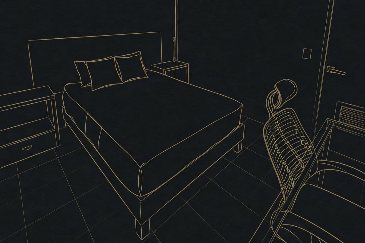 Ilustración de habitación tipo 1, Lomas de las Palmas